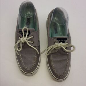 Sperry Top Siders Bahama with Gray Herringbone Cotton Canvas for Wormen